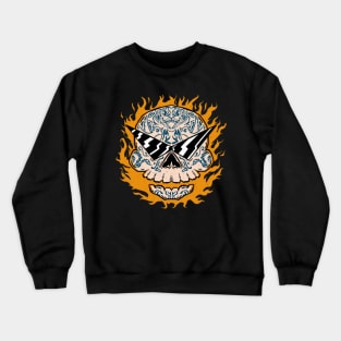 Skull With Tiger Tattoo Crewneck Sweatshirt